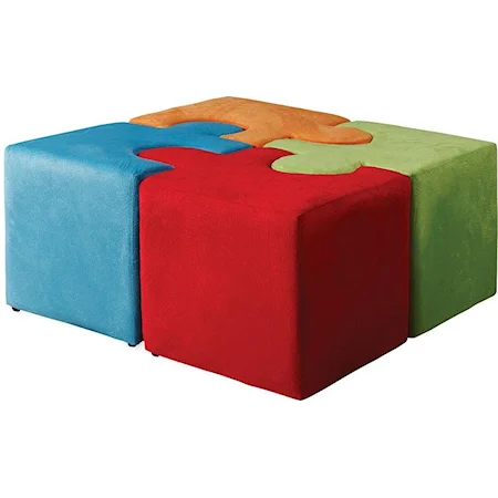 Multicolor Youth Puzzle Ottomans